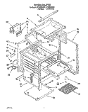 OVEN Diagram and Parts List for SF302BEAN0  Whirlpool Range