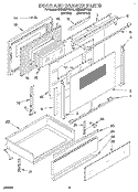 DOOR AND DRAWER Diagram and Parts List for KERC507YWH1  KitchenAid Range