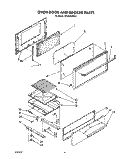 OVEN DOOR AND BROILER Diagram and Parts List for SF302BERW6  Whirlpool Range