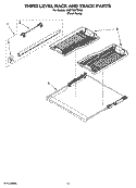 THIRD LEVEL RACK AND TRACK PARTS, OPTIONAL PARTS (NOT INCLUDED) Diagram and Parts List for KUDT03FTPA0  KitchenAid Dishwasher