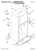 CABINET PARTS Diagram and Parts List for KTRA22KRSS02  KitchenAid Refrigerator