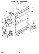 DOOR AND LATCH PARTS Diagram and Parts List for KUDK01ILBS3  KitchenAid Dishwasher