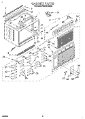 CABINET Diagram and Parts List for BHAC2400BS0  Whirlpool Air Conditioner