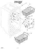LINER Diagram and Parts List for EV250FXKQ00  Whirlpool Freezer