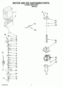 MOTOR AND ICE CONTAINER PARTS Diagram and Parts List for GS2KVAXVS00  Whirlpool Refrigerator