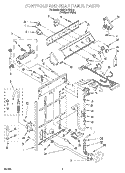 CONTROLS AND REAR PANEL Diagram and Parts List for 6LBR5132EQ1  Whirlpool Washer