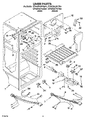 LINER PARTS Diagram and Parts List for ET6CSKXKT01  Whirlpool Refrigerator