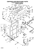 CONTROLS AND REAR PANEL PARTS Diagram and Parts List for LSN3000PW2  Whirlpool Washer