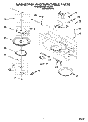 MAGNETRON AND TURNTABLE PARTS Diagram and Parts List for KHMS155LSS4  KitchenAid Microwave