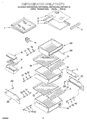 REFRIGERATOR SHELF Diagram and Parts List for KSSP42QHS00  KitchenAid Refrigerator