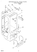 REFRIGERATOR LINER Diagram and Parts List for 3VED27DQEW01  Whirlpool Refrigerator