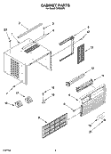 CABINET PARTS Diagram and Parts List for CA8WXP0  Crosley Air Conditioner