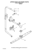 UPPER WASH AND RINSE PARTS Diagram and Parts List for 7WDT950SAYM1  Whirlpool Dishwasher