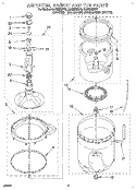 AGITATOR, BASKET AND TUB Diagram and Parts List for LLN8233BQ0  Whirlpool Washer