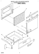 DOOR AND DRAWER Diagram and Parts List for FEC330BW0  Roper Range