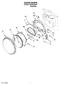 DOOR PARTS, OPTIONAL PARTS (NOT INCLUDED) Diagram and Parts List for YWED8410SW2  Whirlpool Dryer