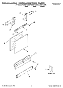 DOOR AND PANEL PARTS Diagram and Parts List for KUDR01TJBT0  KitchenAid Dishwasher