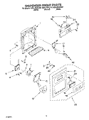 DISPENSER FRONT Diagram and Parts List for GD5LHGXLT01  Whirlpool Refrigerator