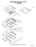 REFRIGERATOR SHELF PARTS Diagram and Parts List for ED5PVEXWS10  Whirlpool Refrigerator
