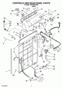 CONTROLS AND REAR PANEL PARTS Diagram and Parts List for 1CWTW5200VQ0  Whirlpool Washer