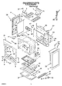 CHASSIS PARTS Diagram and Parts List for IGS365RS1  Whirlpool Range