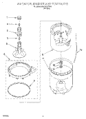 AGITATOR, BASKET AND TUB Diagram and Parts List for 3CA2781XSW1  Whirlpool Washer