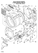 BULKHEAD Diagram and Parts List for GGQ8821KQ0  Whirlpool Dryer