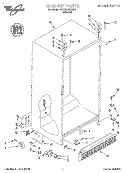 CABINET Diagram and Parts List for 7ED27DQXDN00  Whirlpool Refrigerator