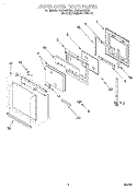 UPPER OVEN DOOR Diagram and Parts List for RBD245PDB4  Whirlpool Wall Oven