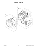 DOOR PARTS Diagram and Parts List for WED96HEAW0  Whirlpool Dryer
