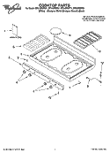 COOKTOP PARTS Diagram and Parts List for SF315PEPW1  Whirlpool Range