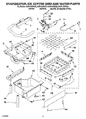 EVAPORATOR ICE CUTTER GRID AND WATER PARTS Diagram and Parts List for KUIS15NRHW6  KitchenAid Ice Maker