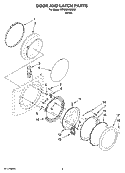 DOOR AND LATCH PARTS Diagram and Parts List for WFW9200SQ02  Whirlpool Washer