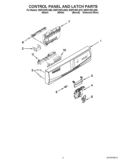 CONTROL PANEL AND LATCH PARTS Diagram and Parts List for WDF310PLAD0  Whirlpool Dishwasher