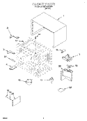 CABINET, LITERATURE Diagram and Parts List for CMT061SGW0  Whirlpool Microwave