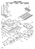 SHELF PARTS Diagram and Parts List for KTRC19KMBL03  KitchenAid Refrigerator