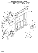 DOOR AND LATCH PARTS Diagram and Parts List for GU1500XTLT1  Whirlpool Dishwasher