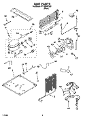 UNIT PARTS, OPTIONAL PARTS Diagram and Parts List for RT18HDXPQ00  Roper Refrigerator