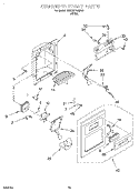 DISPENSER FRONT Diagram and Parts List for 3XKGN7050F00  Whirlpool Refrigerator