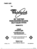 COVER Diagram and Parts List for RF366PXXQ0  Whirlpool Range