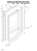 CABINET AND BREAKER TRIM Diagram and Parts List for KBRS36FKW01  KitchenAid Refrigerator
