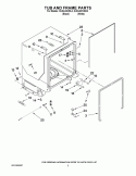 TUB AND FRAME PARTS Diagram and Parts List for KUDL03IVWH3  KitchenAid Dishwasher