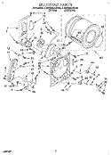 BULKHEAD Diagram and Parts List for LGN3624BW0  Whirlpool Dryer