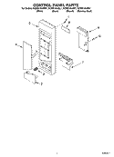 CONTROL PANEL PARTS Diagram and Parts List for KCMS145JBT1  KitchenAid Microwave