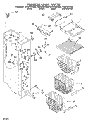 FREEZER LINER Diagram and Parts List for 7GS6SHAXKQ00  Whirlpool Refrigerator