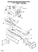 MOTOR AND ICE CONTAINER PARTS Diagram and Parts List for 6GD25DCXHW04  Whirlpool Refrigerator