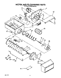MOTOR AND ICE CONTAINER, LIT/OPTIONAL Diagram and Parts List for KSRS25QAWH00  KitchenAid Refrigerator