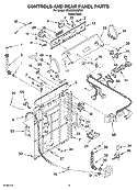CONTROLS AND REAR PANEL PARTS Diagram and Parts List for 7MLSC9000PW1  Whirlpool Washer