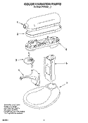 COLOR VARIATION PARTS Diagram and Parts List for KV25G0XCY4  KitchenAid Mixer
