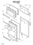 DOOR PARTS Diagram and Parts List for RT12VKXKQ02  Roper Refrigerator